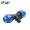 IFAN Factory Blue PP Plastic Female-Threaded Tee Fitting Specification image